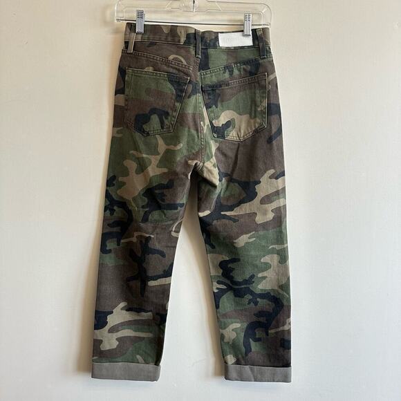Re/Done Camo High Rise Stovepipe Jeans Straight High Waisted Denim Size 25 / 0 - Picture 10 of 13